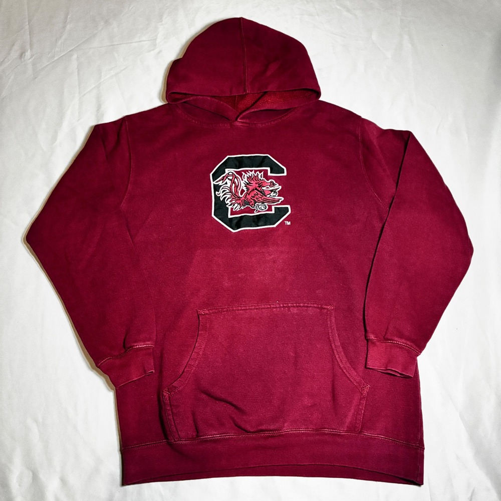 South Carolina Gamecocks Hoodie Genuine Stuff Garnet Red Embroidered Logo Mens S